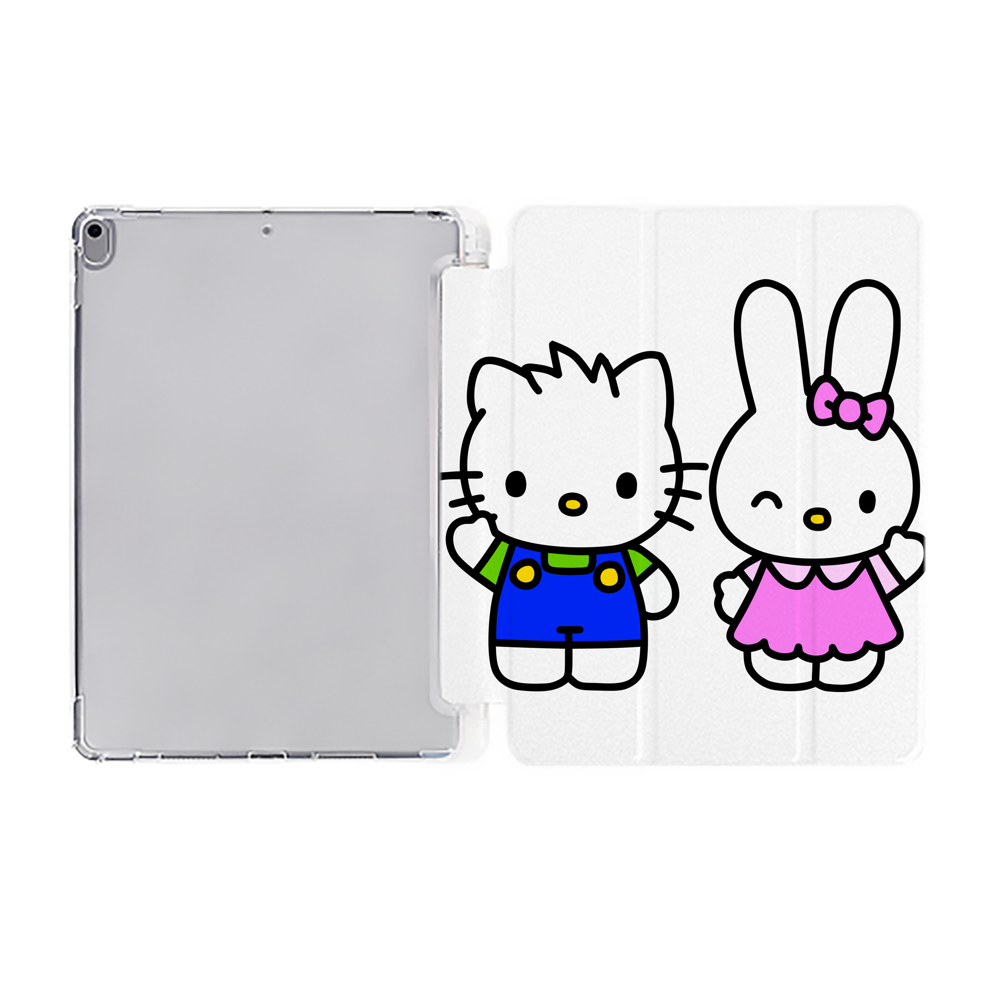（画像用） Hello Kitty ハローキティ IPad ケース ペン収納付き 三つ折りスタンド PUレザー×シリコン 対応機種9.5/10.5/10.9インチ